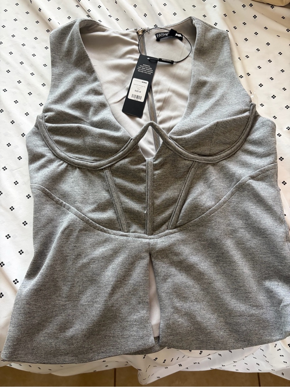 Fashion Nova Gray Corset Top